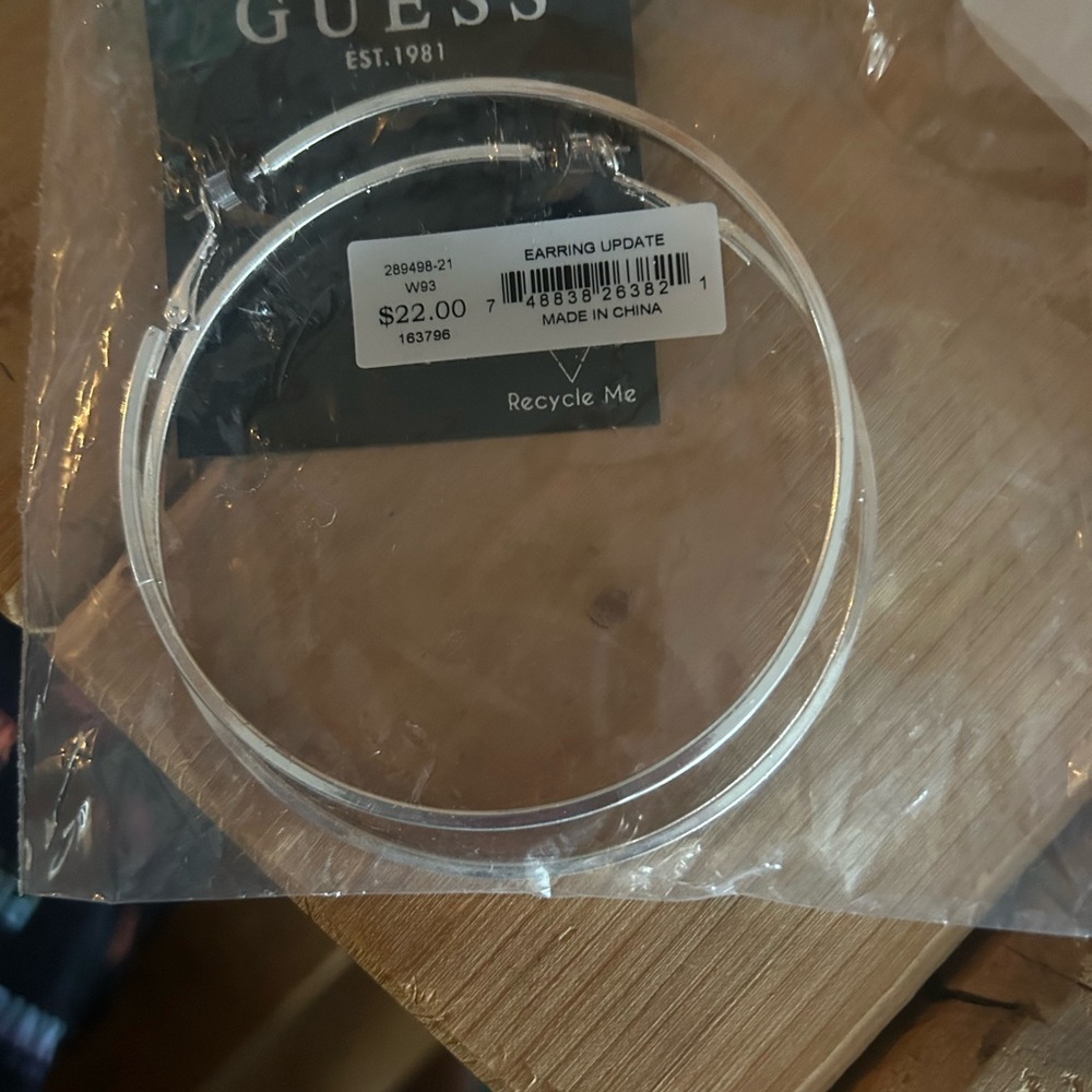 Guess Silver Hoop Earrings